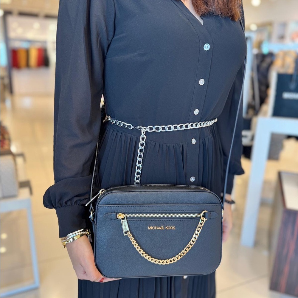 Black Jet Set Large Logo Crossbody Bag - Michael Kors - Picture 7 of 7